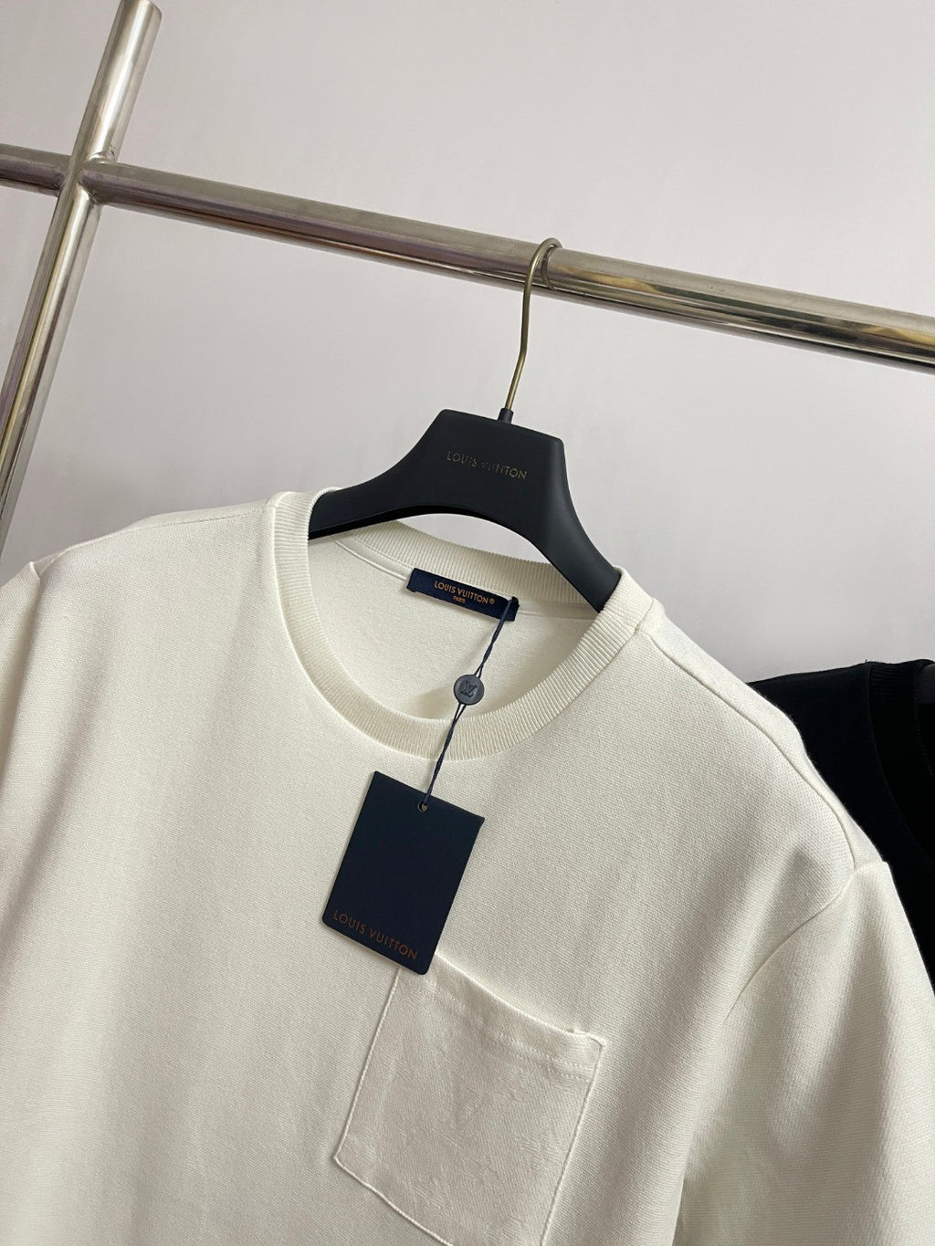 Louis Vuitton Men's Summer Solid Colour Pocket Round Neck Cotton Short Sleeve T-Shirt #74562