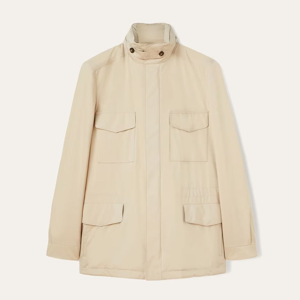 Loro Piana Men's Spring Solid Traveller Windmate® Jacket Standing Collar Long Sleeve Zipper Casual Fitted Jacket Ngvp #8652