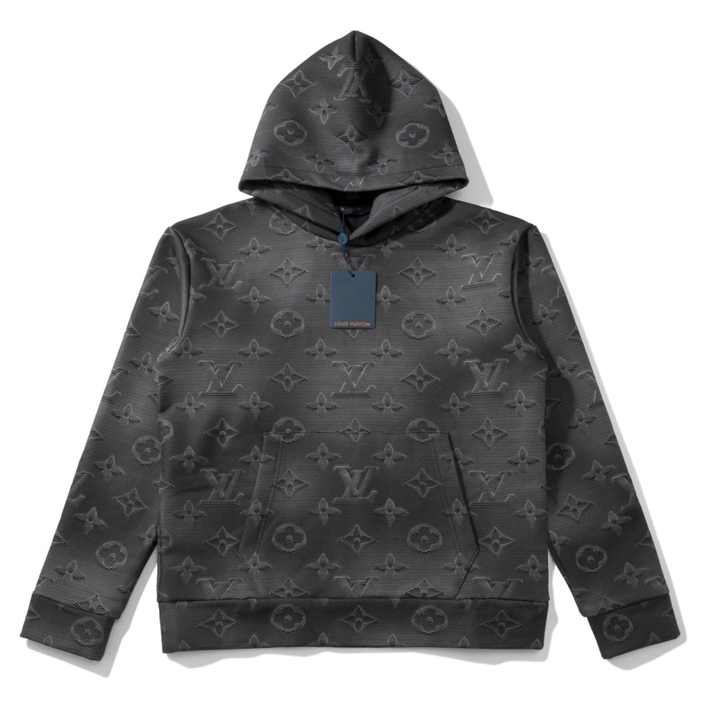 Louis Vuitton Men's Spring/Autumn Black Logo Printed Classic Hooded Sweatshirt #74298