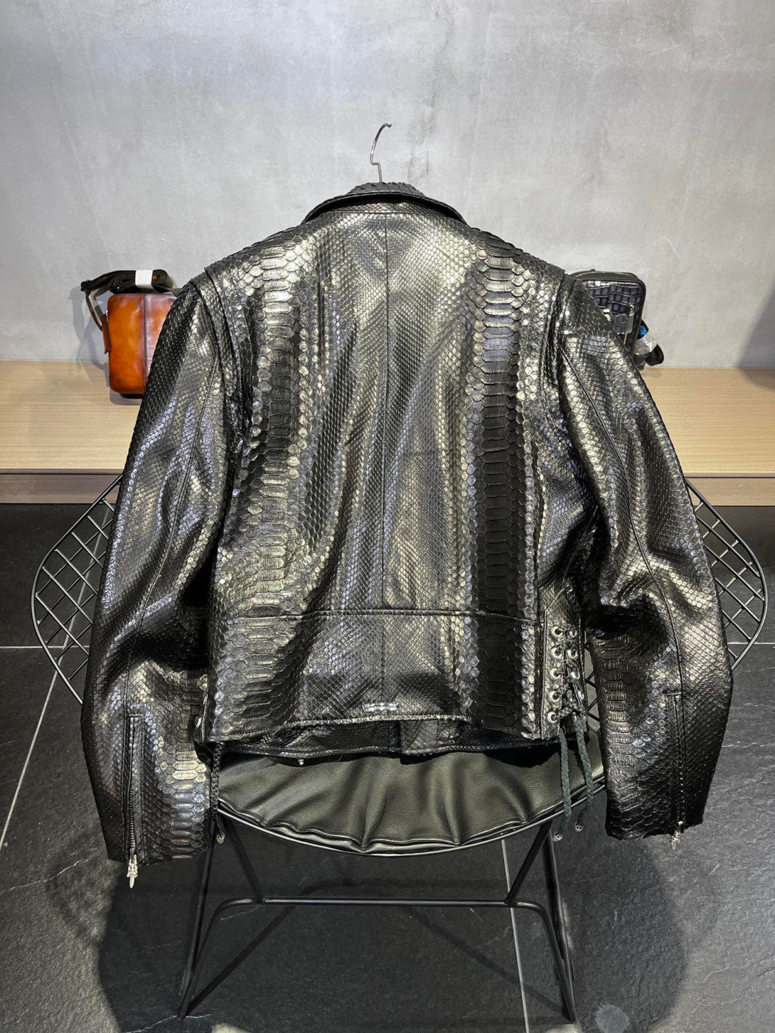 Chrome Hearts Scale Biker Leather Jacket #96638