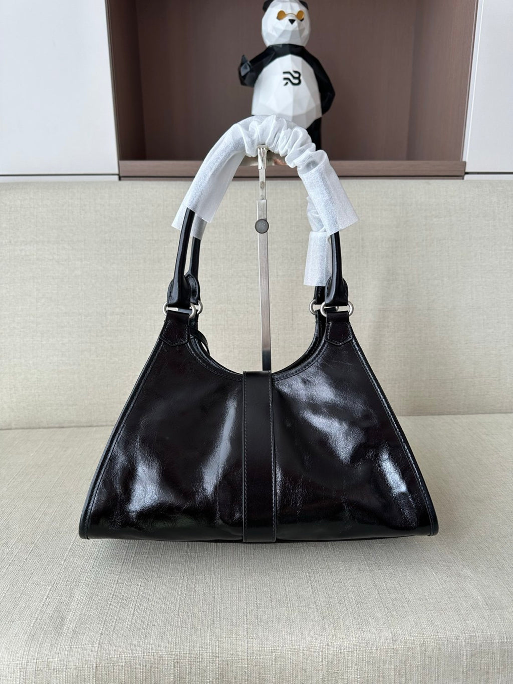 Prada Women's Fashion Classic Solid Color Leather Monogram Lock Clasp Medium Leather Tote Bag Shoulder Bag Bags #78672