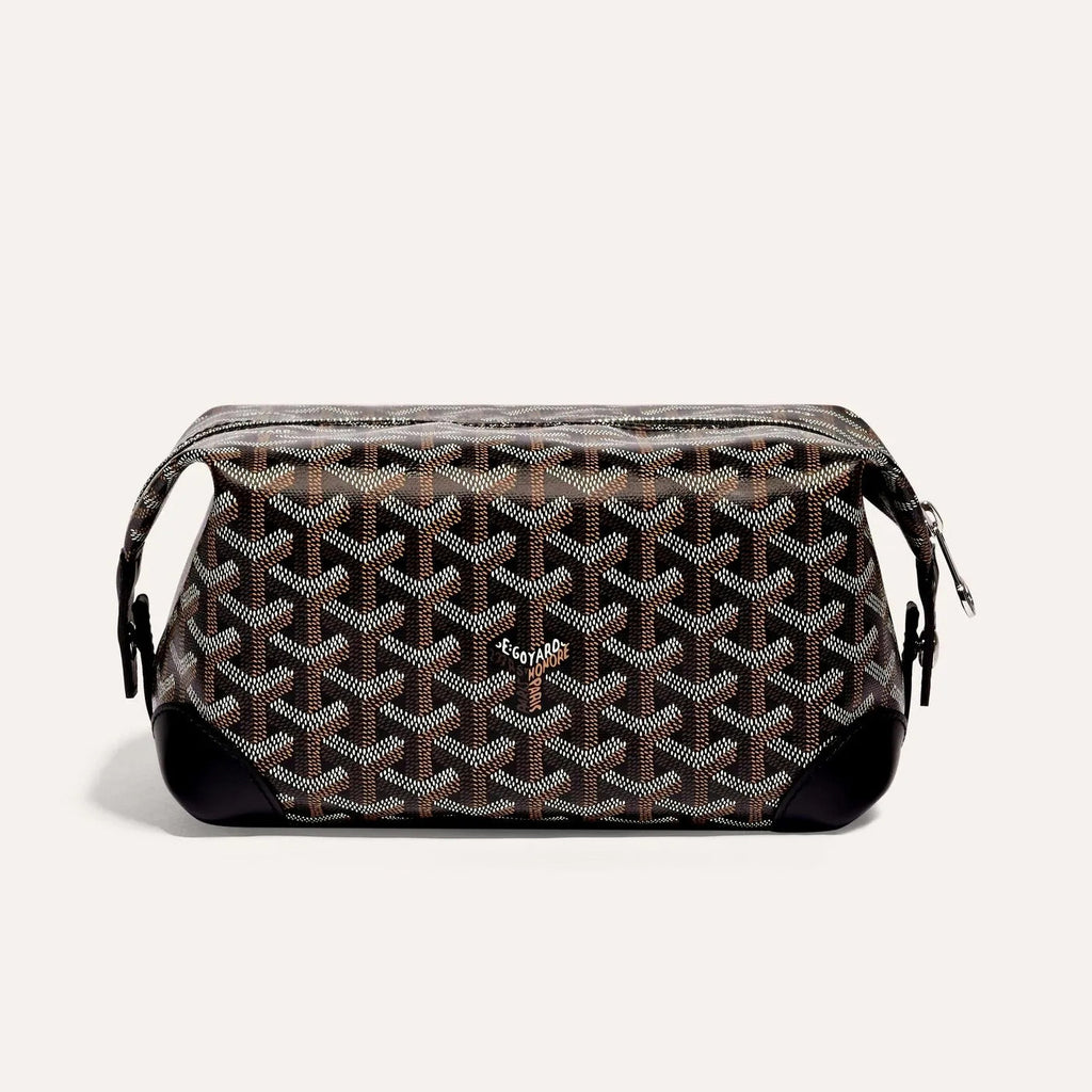 GOYARD Bowling 25 Men's and Women's Y-shaped Old-fashioned Full-print Zipper Leather Handbag Makeup Bag Bags #77132