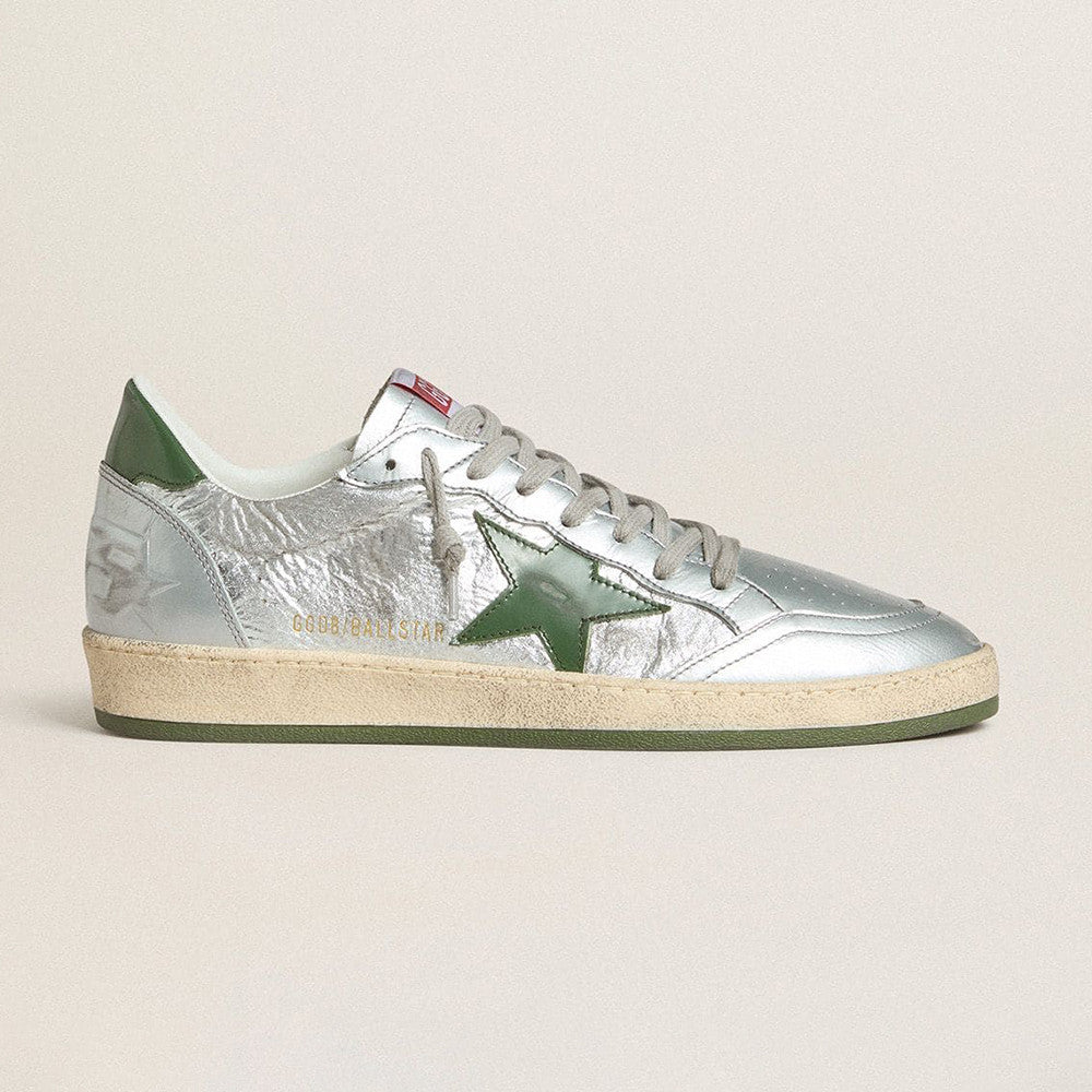 Golden Goose Ball Star in Gray Suede With Leather Star and Nappa Leather #382031
