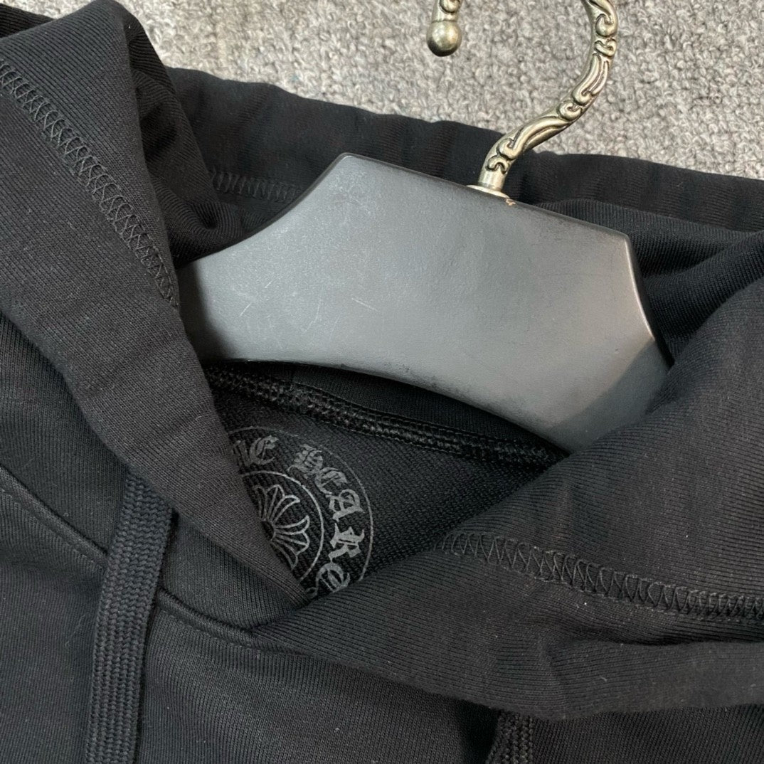 Chrome Hearts Men's Spring & Fall Black Logo Print Zipper Long Sleeve Hooded Sweatshirt Jacket #73124