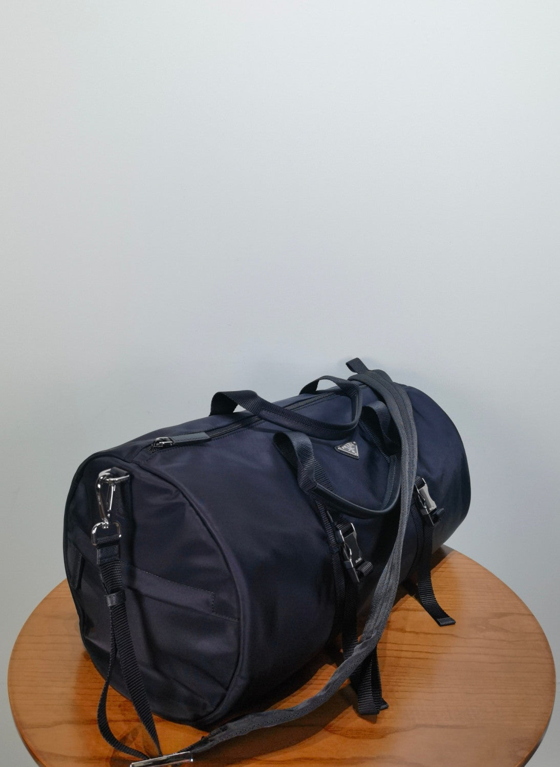 Prada Black Re-nylon and Saffiano Leather Duffle Bag #335984