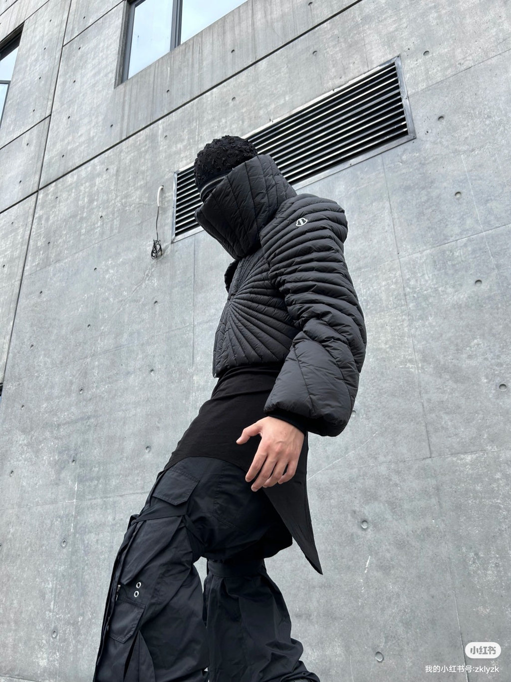 Moncler x Rick Owens Men Women Winter Solid Color Detachable Neck Collar Short Long Sleeve Puffer Down Jacket Black Fit Coat #8825