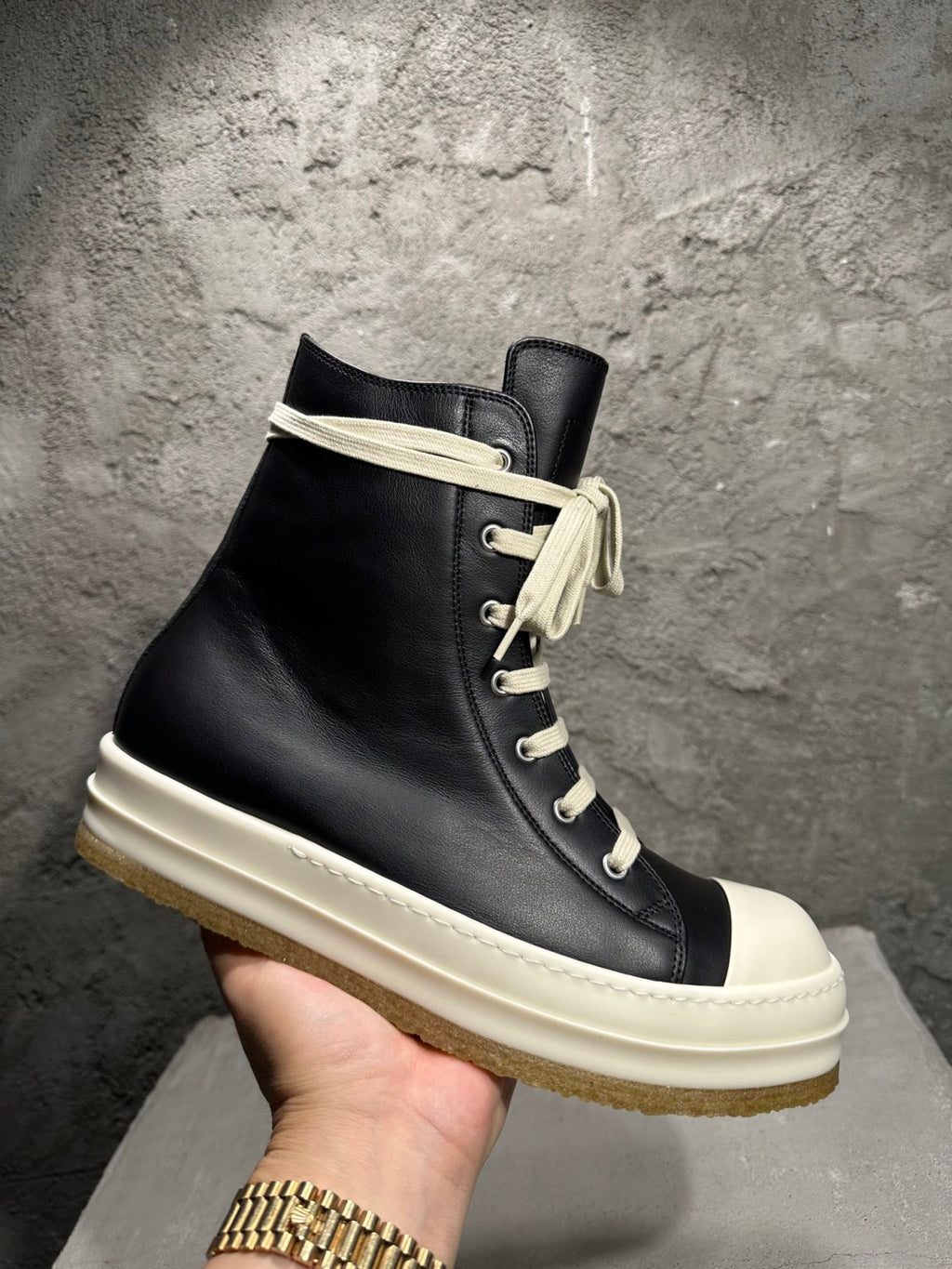 Rick Owens Men's Creep Fashion Casual Shoes Sports Shoes Four Seasons Trend Leather Thick Sole High-top Short Boots Ngvp #2192