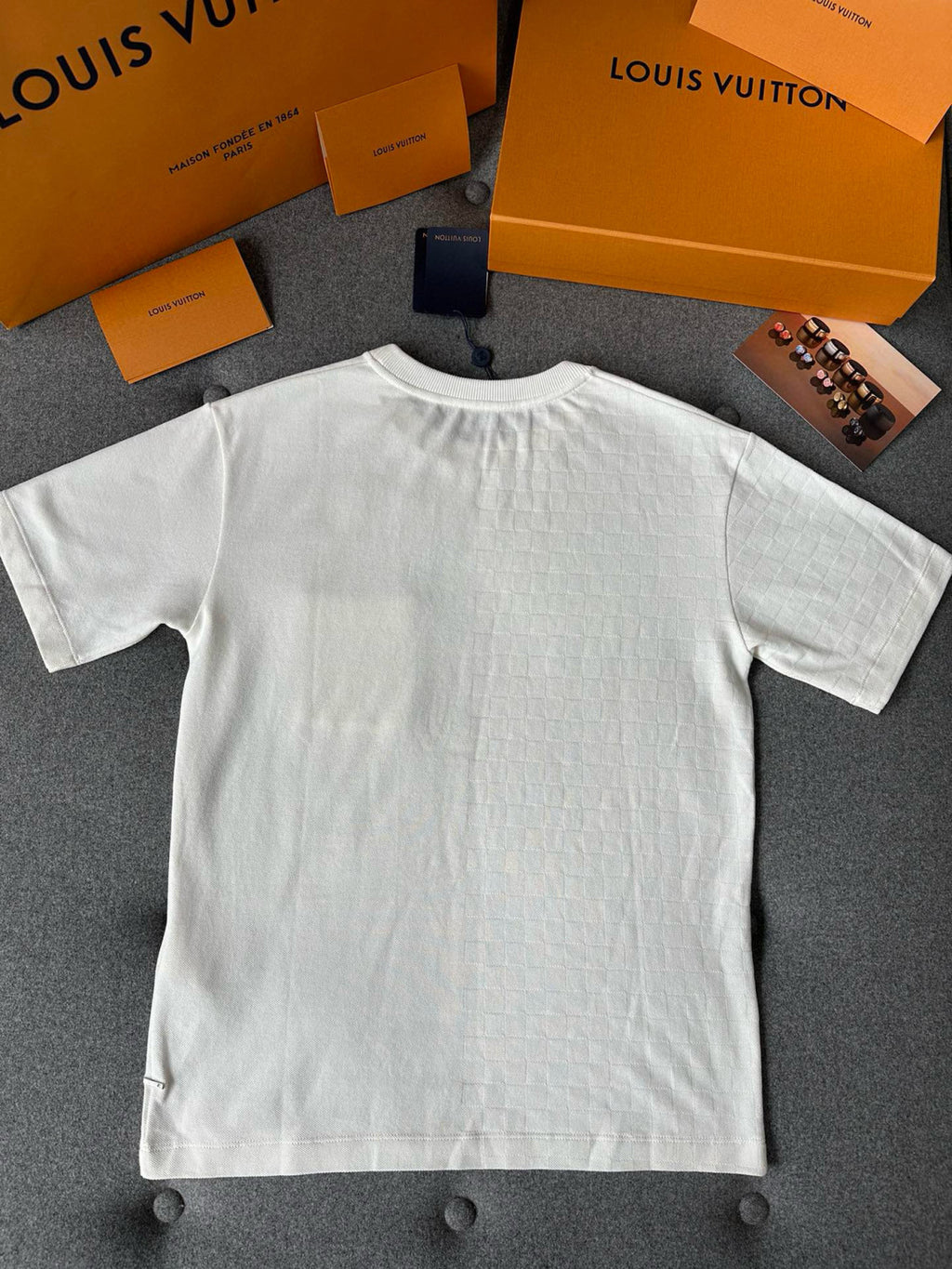 Louis Vuitton Men's Summer Solid Colour Round Neck Chest Strap Cotton Short Sleeve T-Shirt #97859