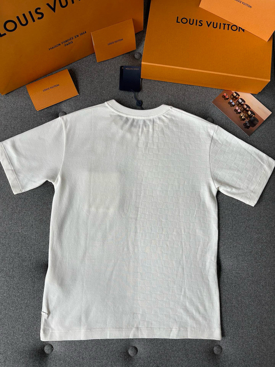 Louis Vuitton Men's Summer Solid Colour Round Neck Chest Strap Cotton Short Sleeve T-Shirt #97859