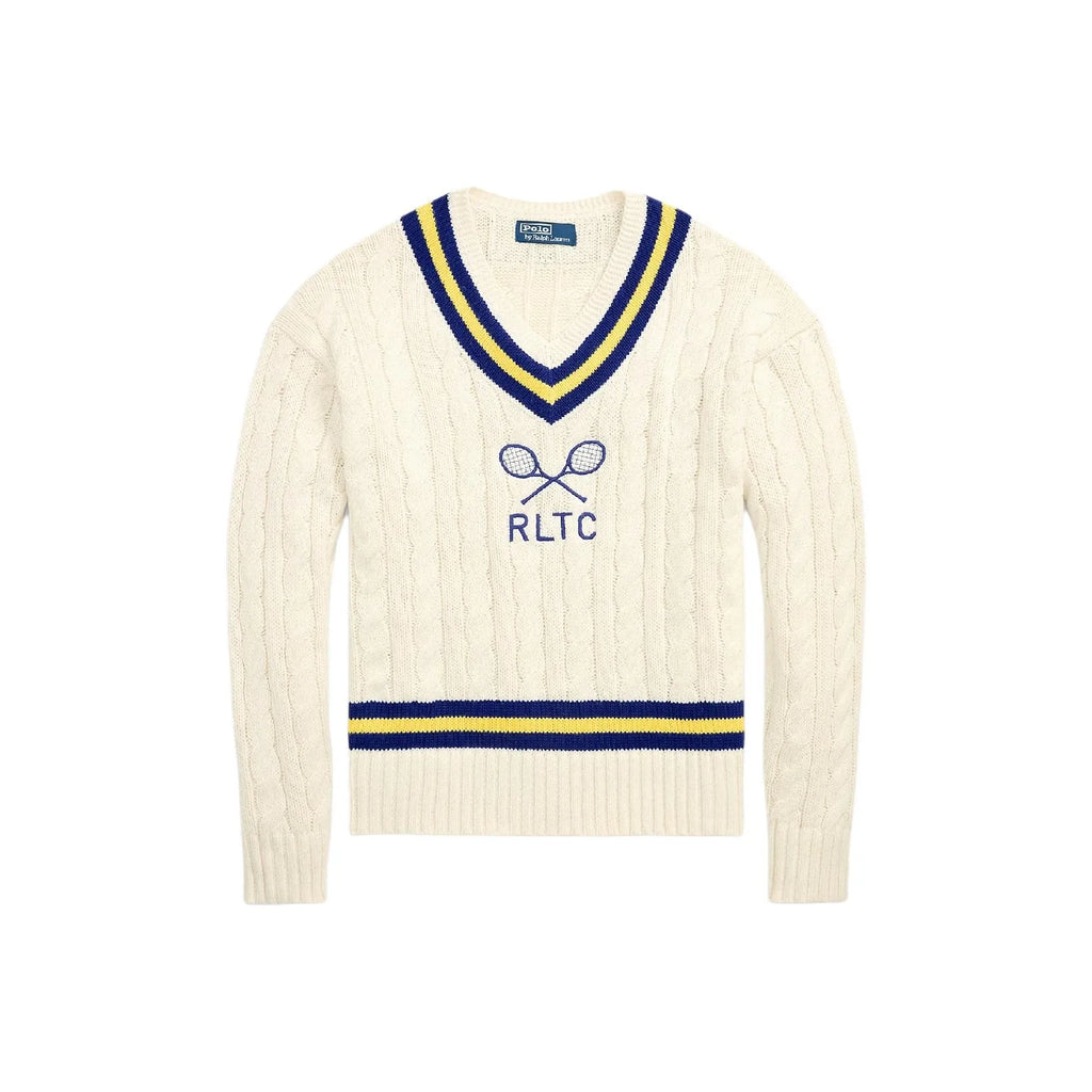 Ralph Lauren Men's Polo Solid Color V-neck Pullover Long-sleeved Autumn And Winter Knitted Wool Polo
