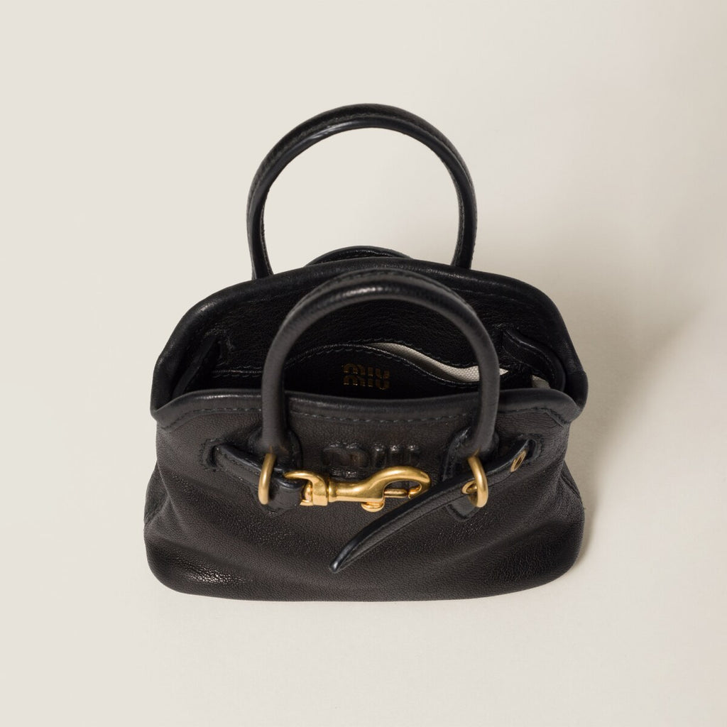 MiuMiu Women's Mini Aventure Leather Bag Jewelry Embossed Logo Zipper Closure Casual Tote Bag Bags #71932