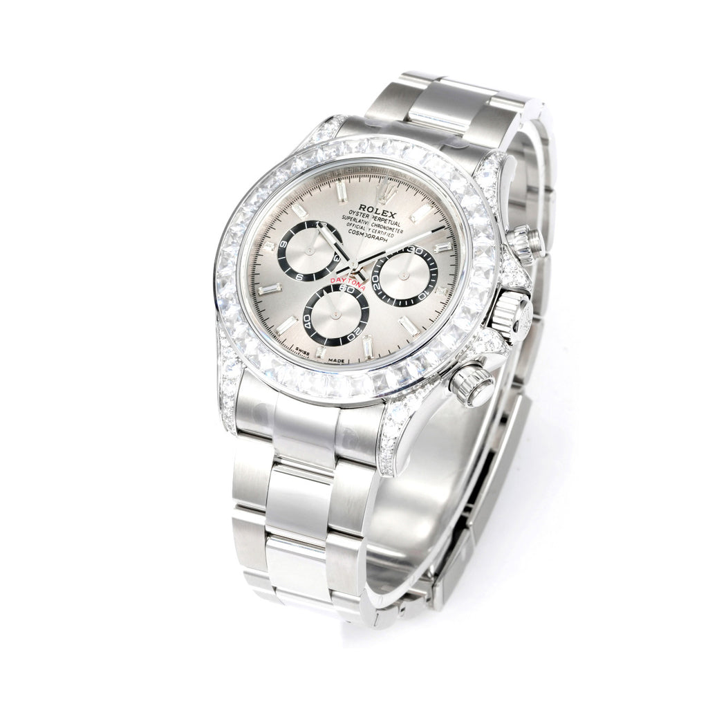 Rolex Men's Automatic Mechanical Movement 100 Meter Water Resistant Dial Watch with Diamonds #75356