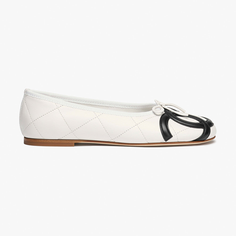 CHANEL Ballet Flats Lambskin Burgundy Light Blue #386254