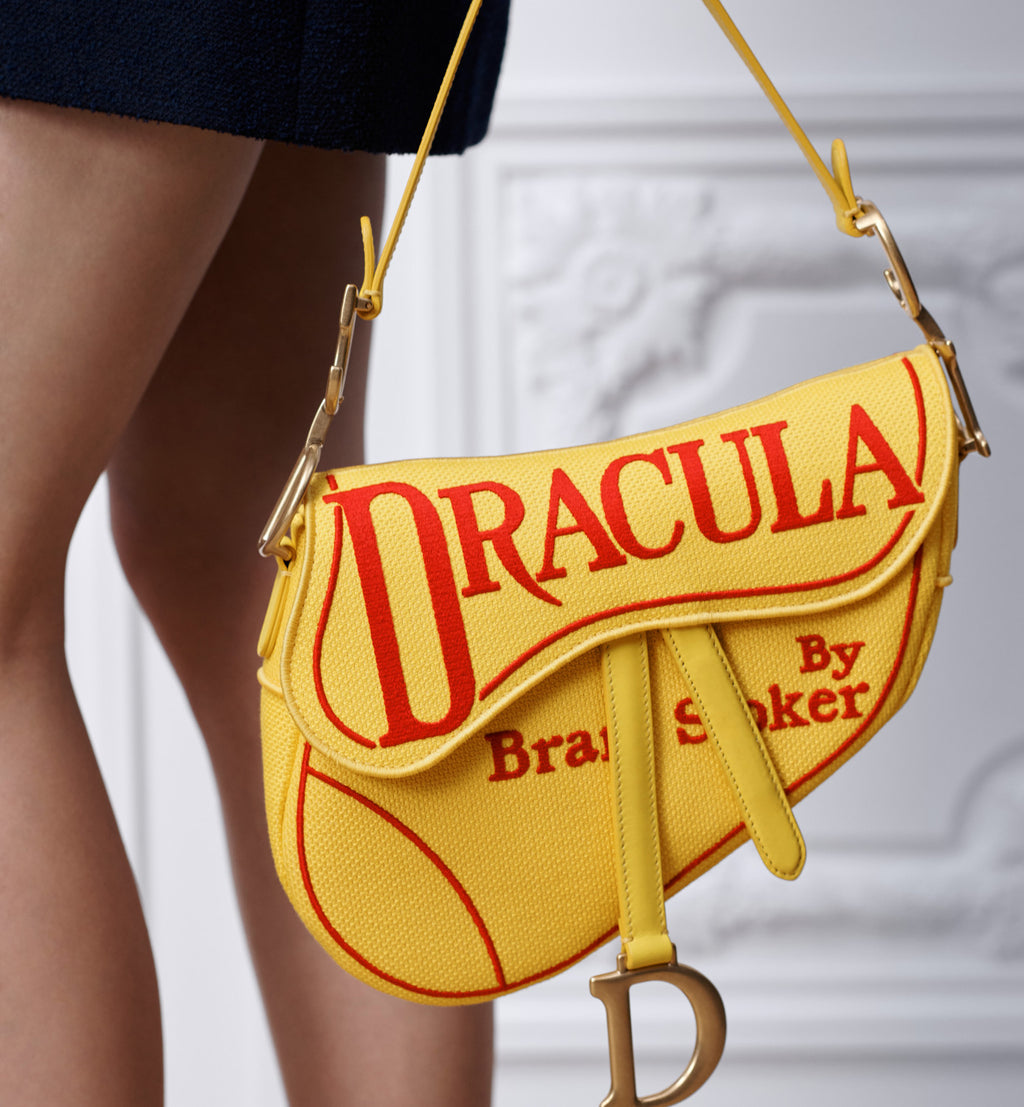 Dior Saddle Bag with Strap Yellow and Red Book Cover Embroidery Women's Flip-top Saddle Bag Handbag Shoulder Bag M0469CEHM-M02I #197331