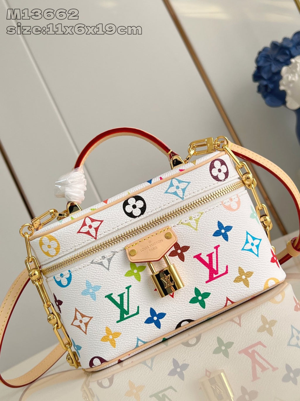 Louis Vuitton Lv X Tm Vanity Chain Pouch Women's Detachable Chain Colorful Printed Zipper Closure Coated Canvas Shoulder Crossbody Handbag Bag Bags #75242