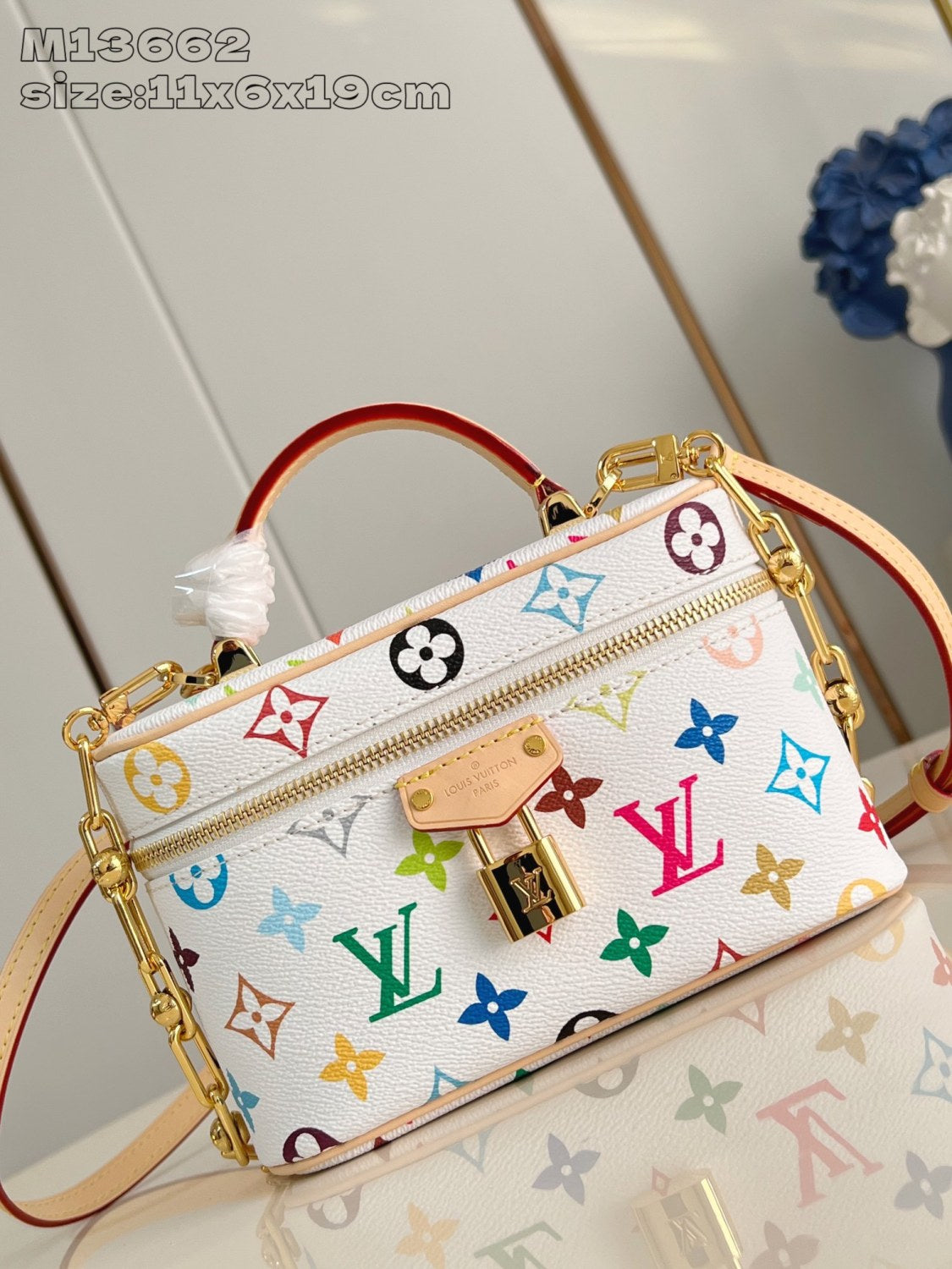 Louis Vuitton Lv X Tm Vanity Chain Pouch Women's Detachable Chain Colorful Printed Zipper Closure Coated Canvas Shoulder Crossbody Handbag Bag Bags #75242