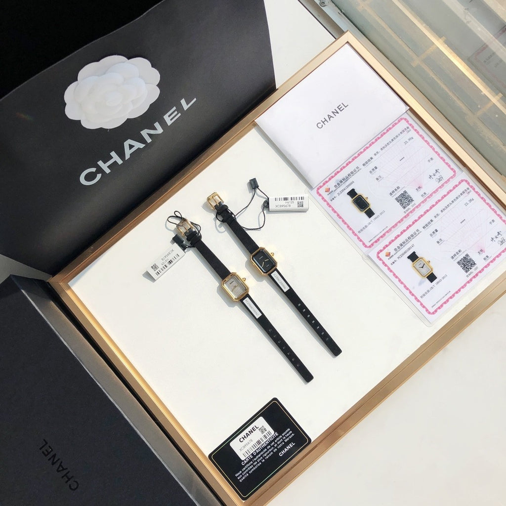 Chanel Premi¨¨re Ribbon Watch Diamond-set Dial Temperament Fashionable And Elegant Watch Black Dial 18k Gold Square Watch Accessories #71955