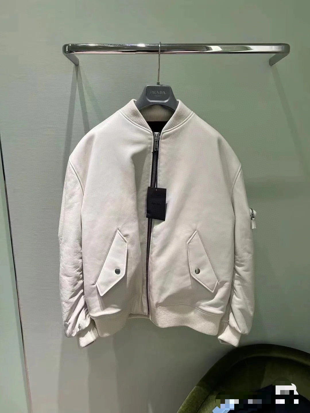 Prada Baseball Jacket Jacket Leather Jacket #21967