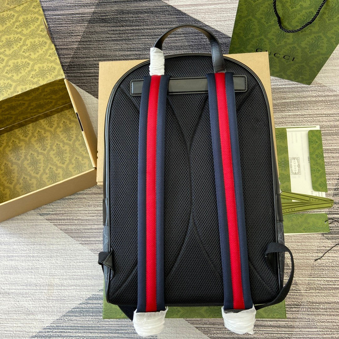 Gucci Men's Solid Color Adjustable Shoulder Strap Zipper Closure Canvas Quilted Leather Shoulder Bag Backpacks Bags #75654