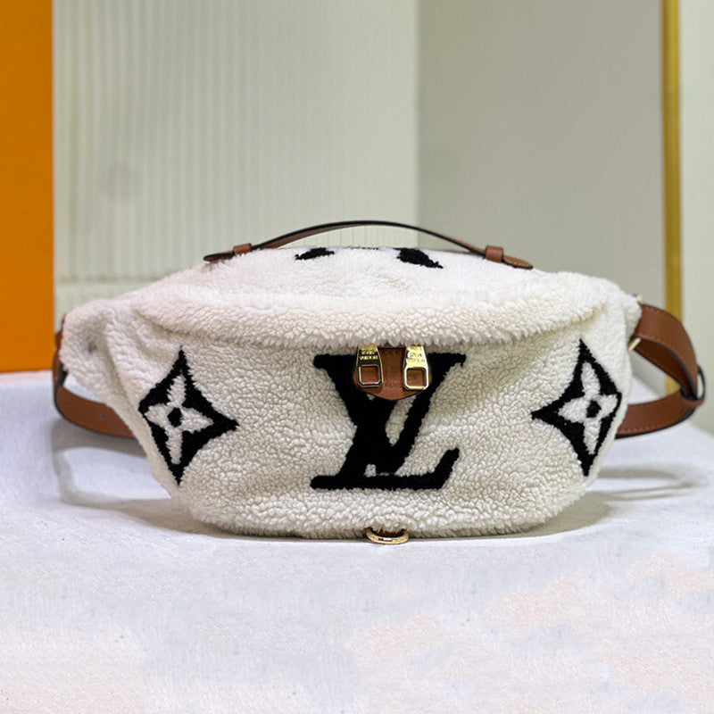 Louis Vuitton Women's Marsupio Teddy Waist Bag Crossbody Monogram Double-zip New Fashion Handbag Bags M11799 #82132A