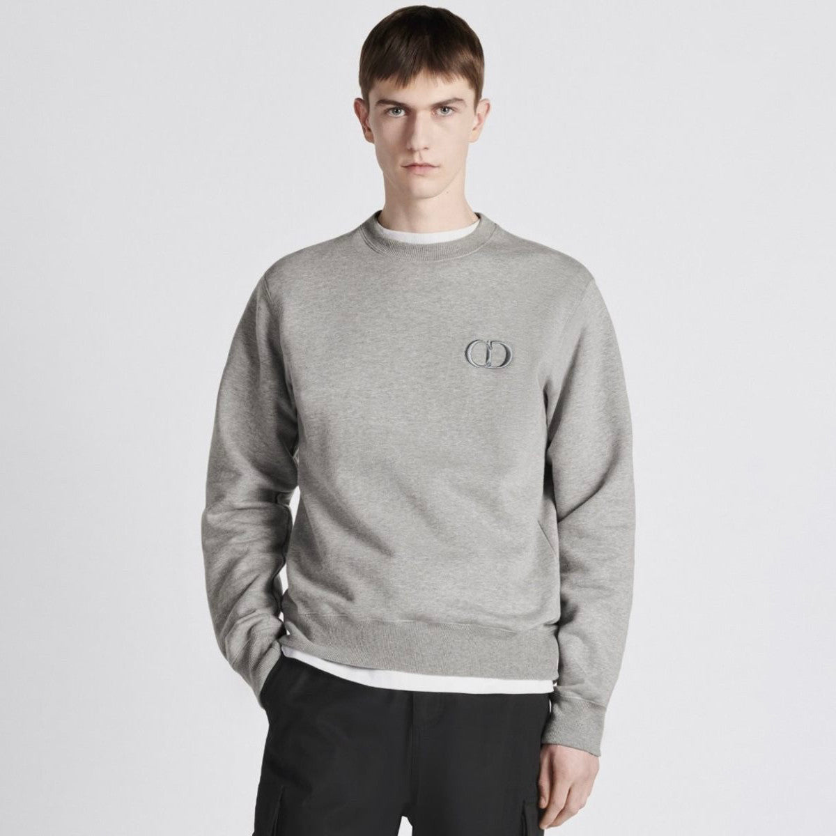 Dior Men's Spring and Autumn Solid Color Embroidery Letter Logo Round Neck Cotton Long Sleeve Sweatshirt Pullover #72911