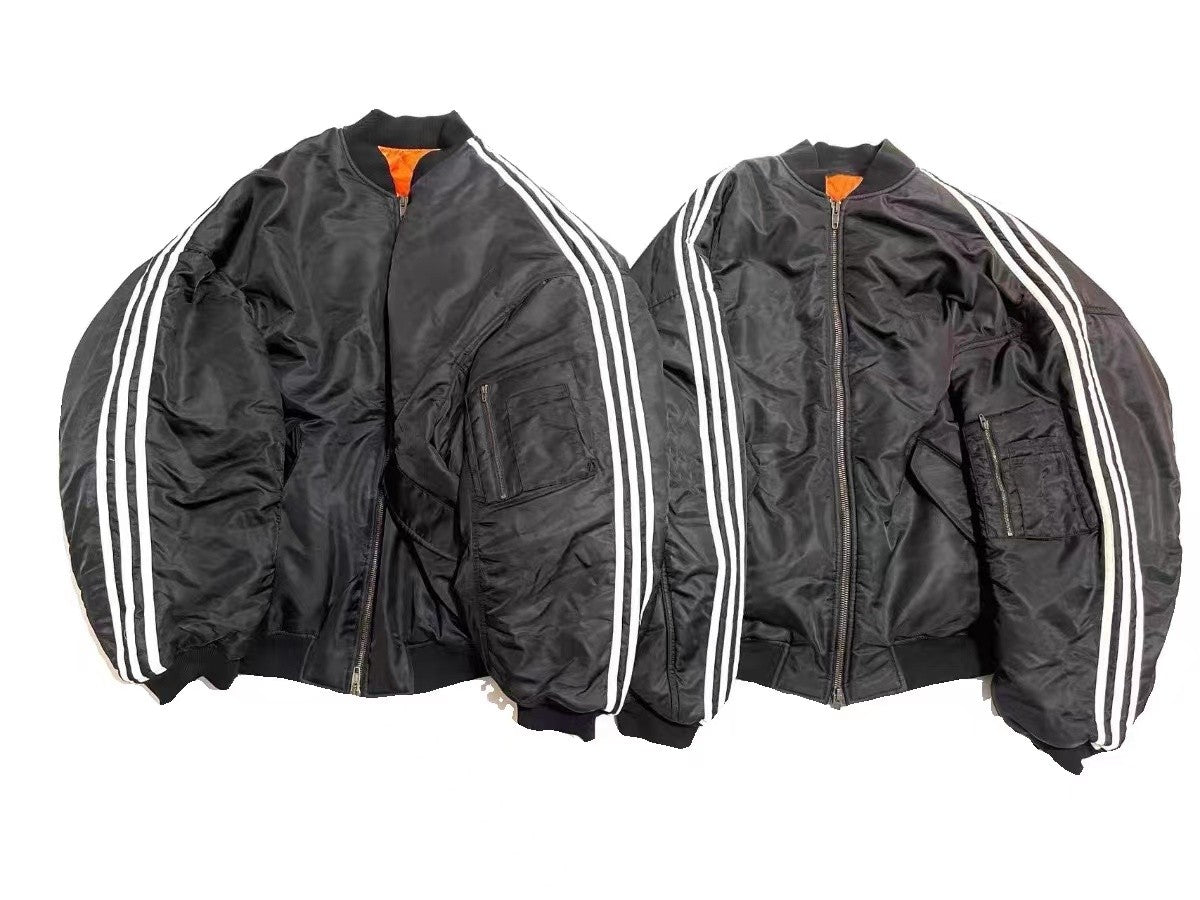 Balenciaga X Adidas Men's Striped Zip Long Sleeve Autumn and Winter Normal Fit Jacket #96849