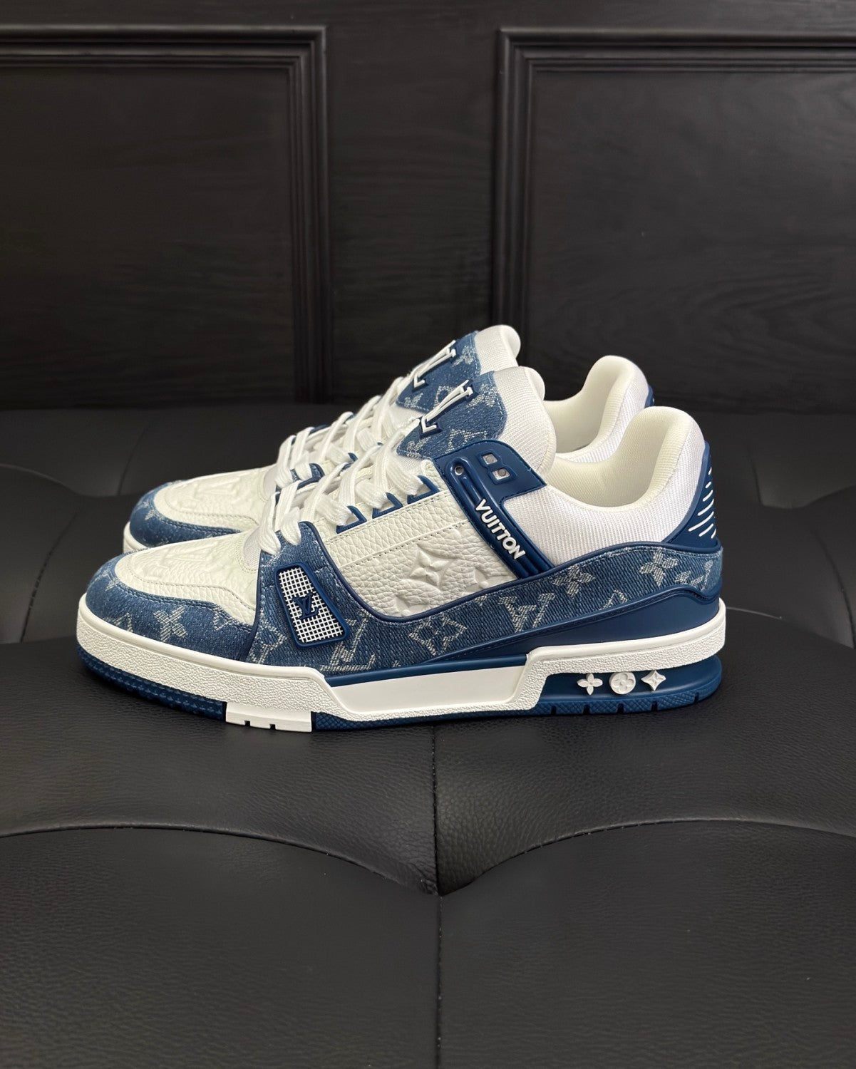 Louis Vuitton LV Trainer Sneakers Monogram Denim Men's And Women's Spring Summer Fashion Exquisite Trend Casual Sneakers Lace-up Low-top Shoes #81436