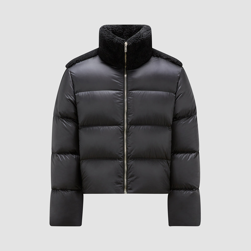 Moncler Cyclopic Men's And Women's Wool Collar Short Down Jacket #333060