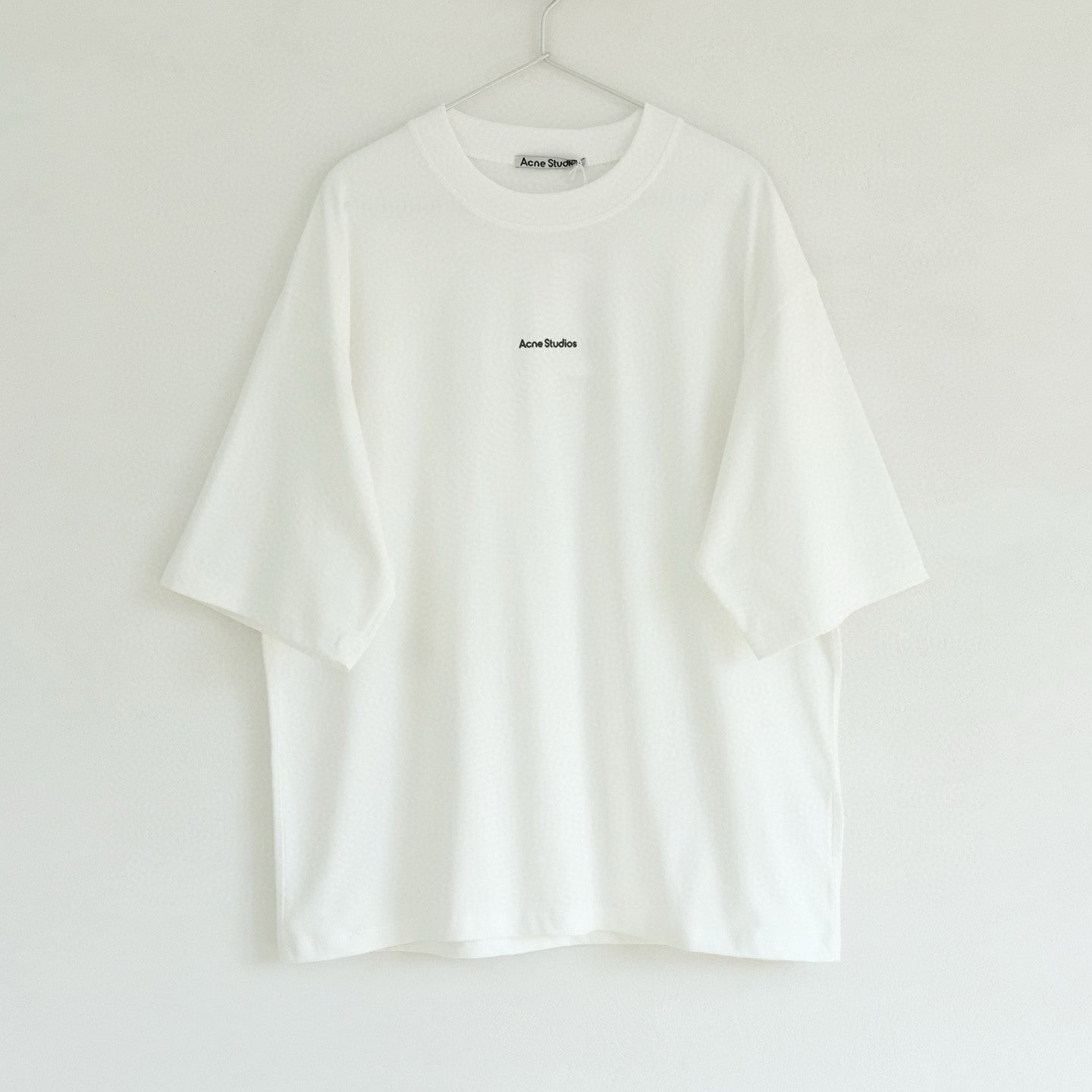 Acne Studios Men's Summer Solid Color Logo Printed Round Neck Cotton Short Sleeve T-Shirt #98862