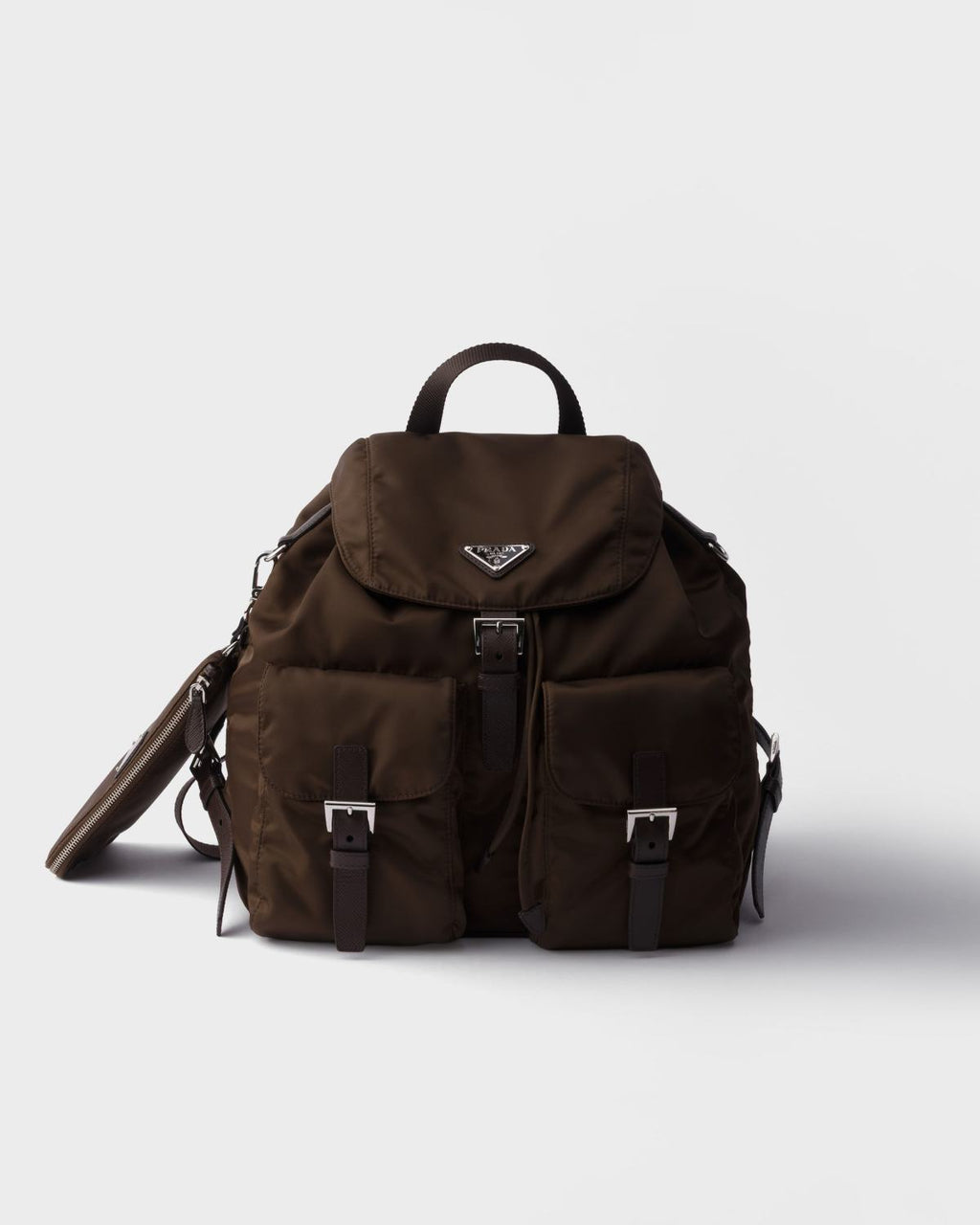 Prada Medium Re-nylon Backpack Coffee Brown Multi-pocket Fashion Backpack Casual Bag Bags1bz811_rv44_f0038_v_otm #82283A