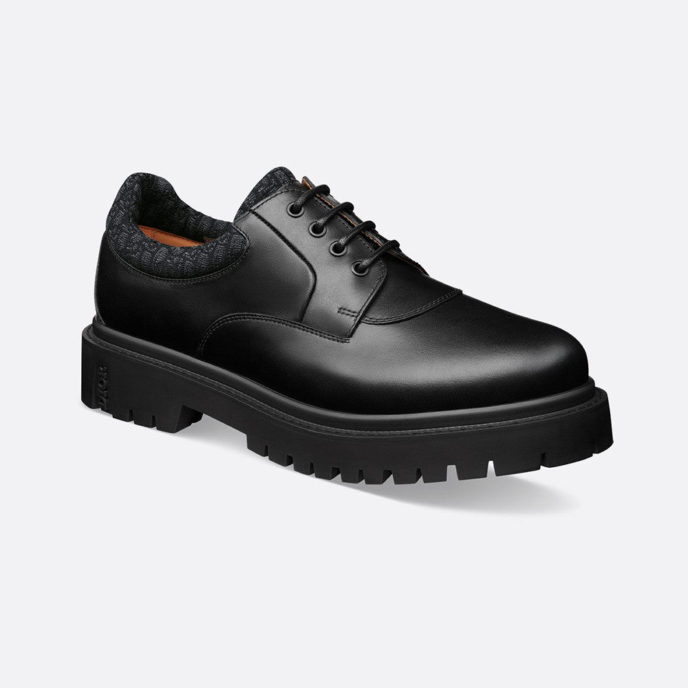 DIOR Dior Explorer III Derby Shoe Black Smooth Calfskin and Black Dior Oblique Jacquard #336111