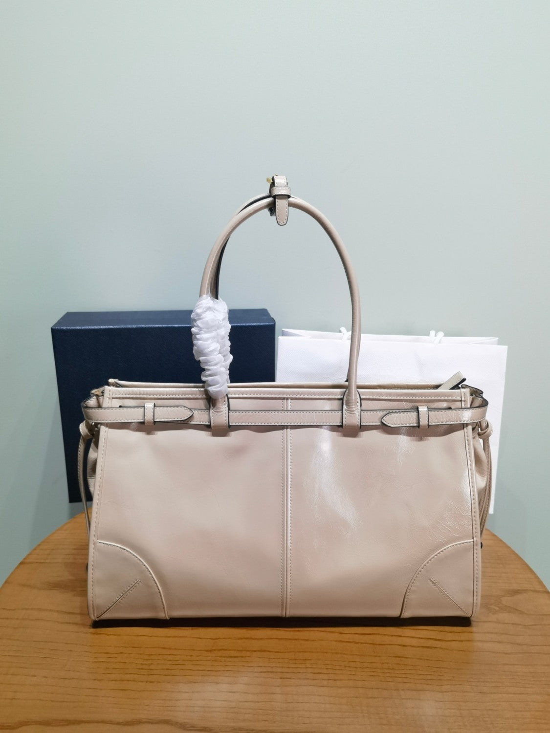 Prada Bonnie Soft Lux Women's Series Solid Color Oil-Waxed Leather Logo Handbag Casual Crossbody Bag Bags #77825