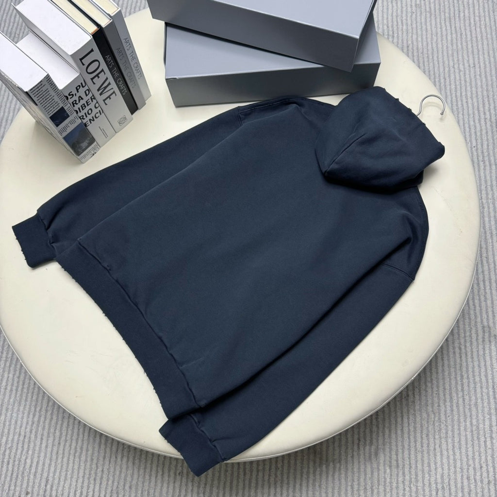 Balenciaga Men's Spring 3B LIQUIFIED Loose High Street Cotton Logo Print Hooded Sweatshirt #74929