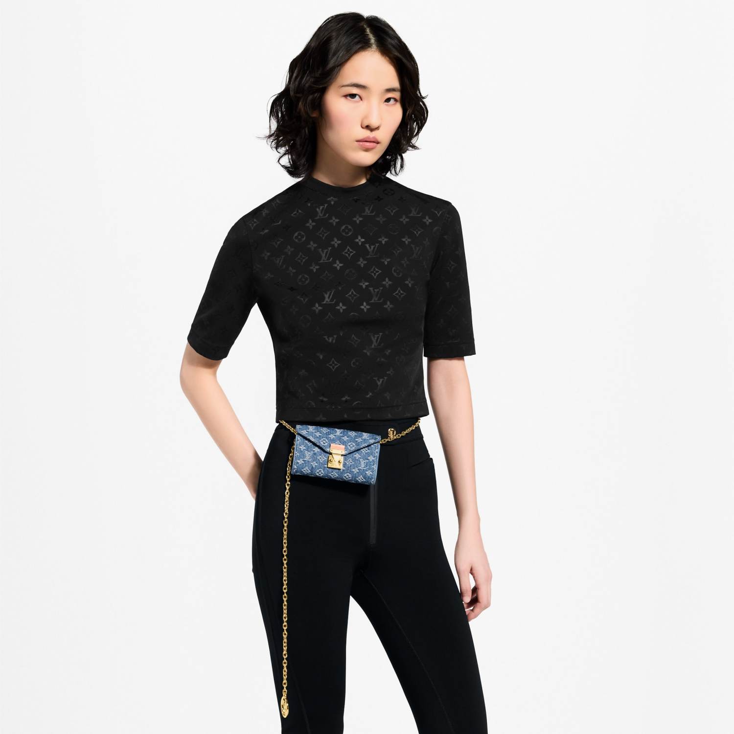 Louis Vuitton Pouch Metis Women's Belt Gold Chain Denim Storage Pouch 2026 Spring/summer New Arrival Monogram Square Waist Bag Bags Bag Bags M4622Z #84221A