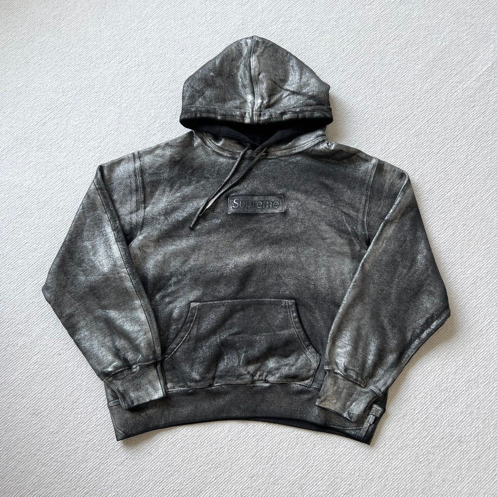 SUPREME/MM6 MAISON MARGIELA Men's and Women's Spring and Autumn Tie-Dye Washed Logo Solid Color Pocket Hooded Sweatshirt Pullover #73148