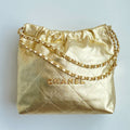 Chanel Small Bags 30 X 30 X 8 X 37 CM Collection Link Women's Classic Gold And Silver Buckle Luxury Chain Tote Bag Bags Metallic-colored Leather Tends To Fade Easily #193551