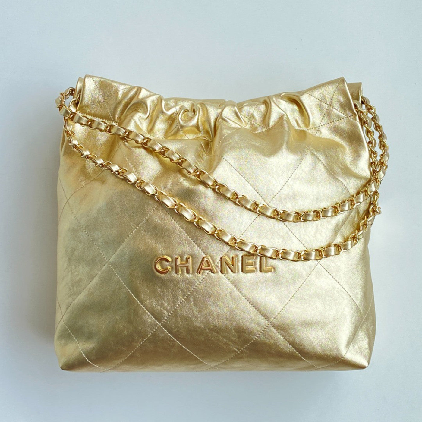 Chanel Small Bags 30 X 30 X 8 X 37 CM Collection Link Women's Classic Gold And Silver Buckle Luxury Chain Tote Bag Bags Metallic-colored Leather Tends To Fade Easily #193551
