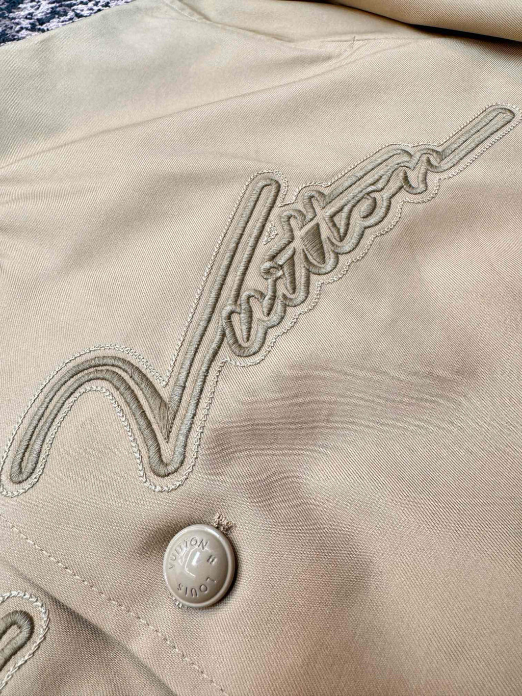 Louis Vuitton Men's MONOGRAM Reversible Windproof Jacket Spring And Autumn Logo Embroidery Zipper Long Sleeve Fitted Coat #71824