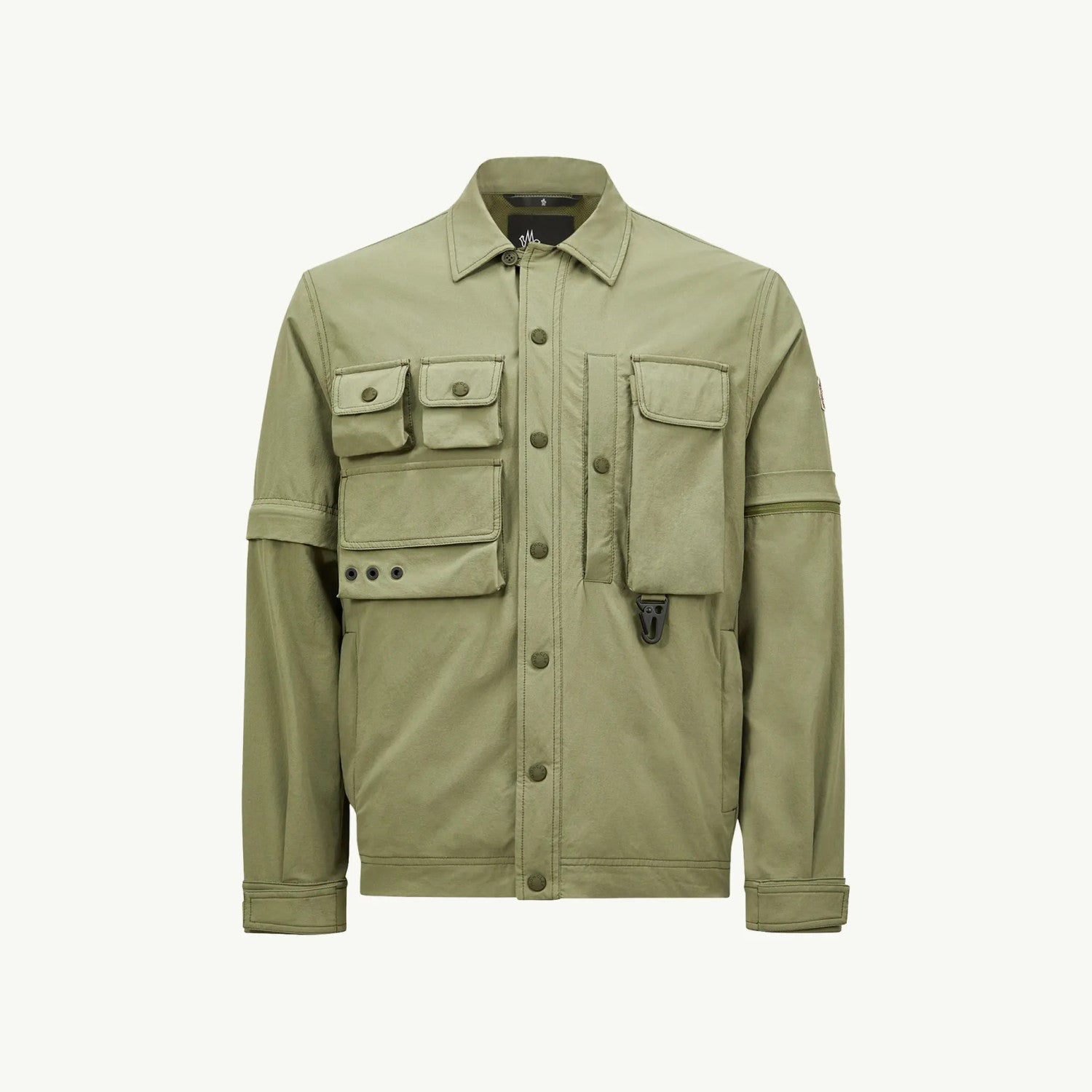 Moncler Men's Spring/Fall Casual Single-Breasted Solid Color Multi Pocket Detachable Sleeve Workwear Jacket #78895