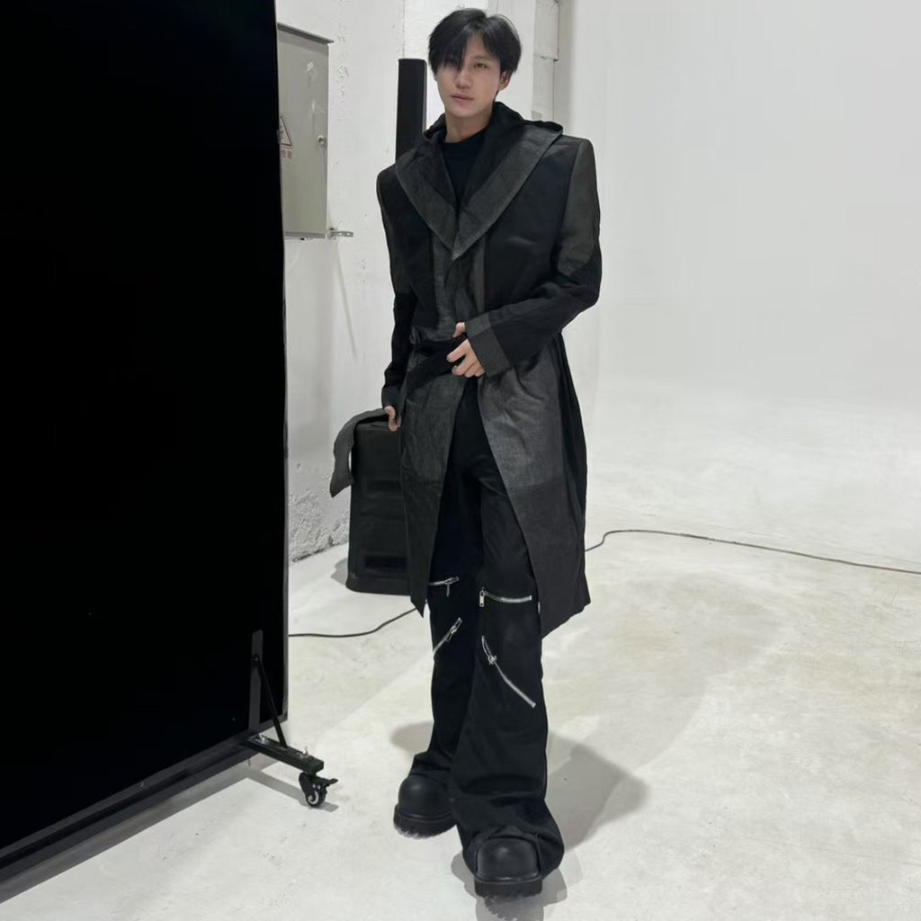 Rick Owens Men's Dark Style Trend Zipper God Pants Skinny Leg Long Flared Trousers Trendy High Street Men's Clothing Ngvp #1994