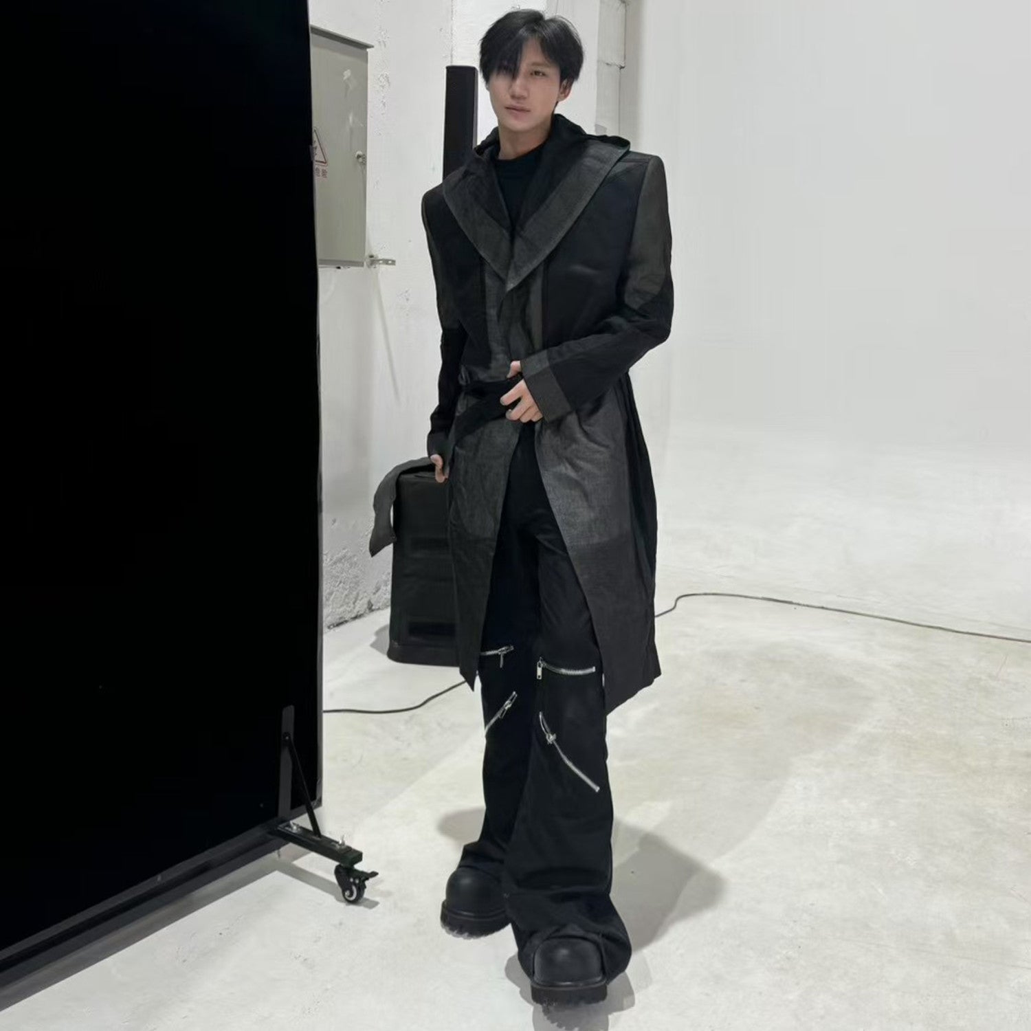 Rick Owens Men's Dark Style Trend Zipper God Pants Skinny Leg Long Flared Trousers Trendy High Street Men's Clothing Ngvp #1994