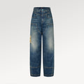 Louis Vuitton Men's Four Seasons Fashion Hole Retro High Street Old Washed Jeans Straight Wide Leg Pants  Ngvp #9131