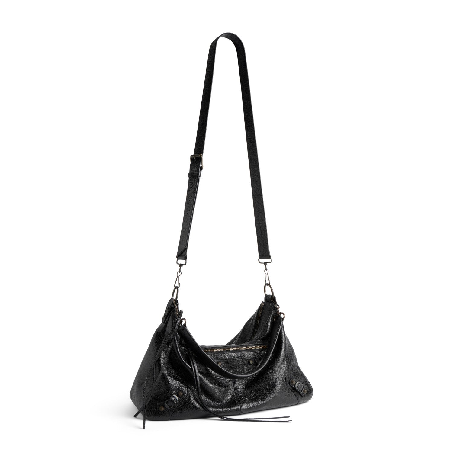 Balenciaga LE CITY MOTO Men's And Women's Fashion Solid Color Leather Zipper Closure Large Capacity Adjustable Shoulder Strap Biker Bag Travel Tote Shoulder Bag Bags 8461862ABEK1000 #79568
