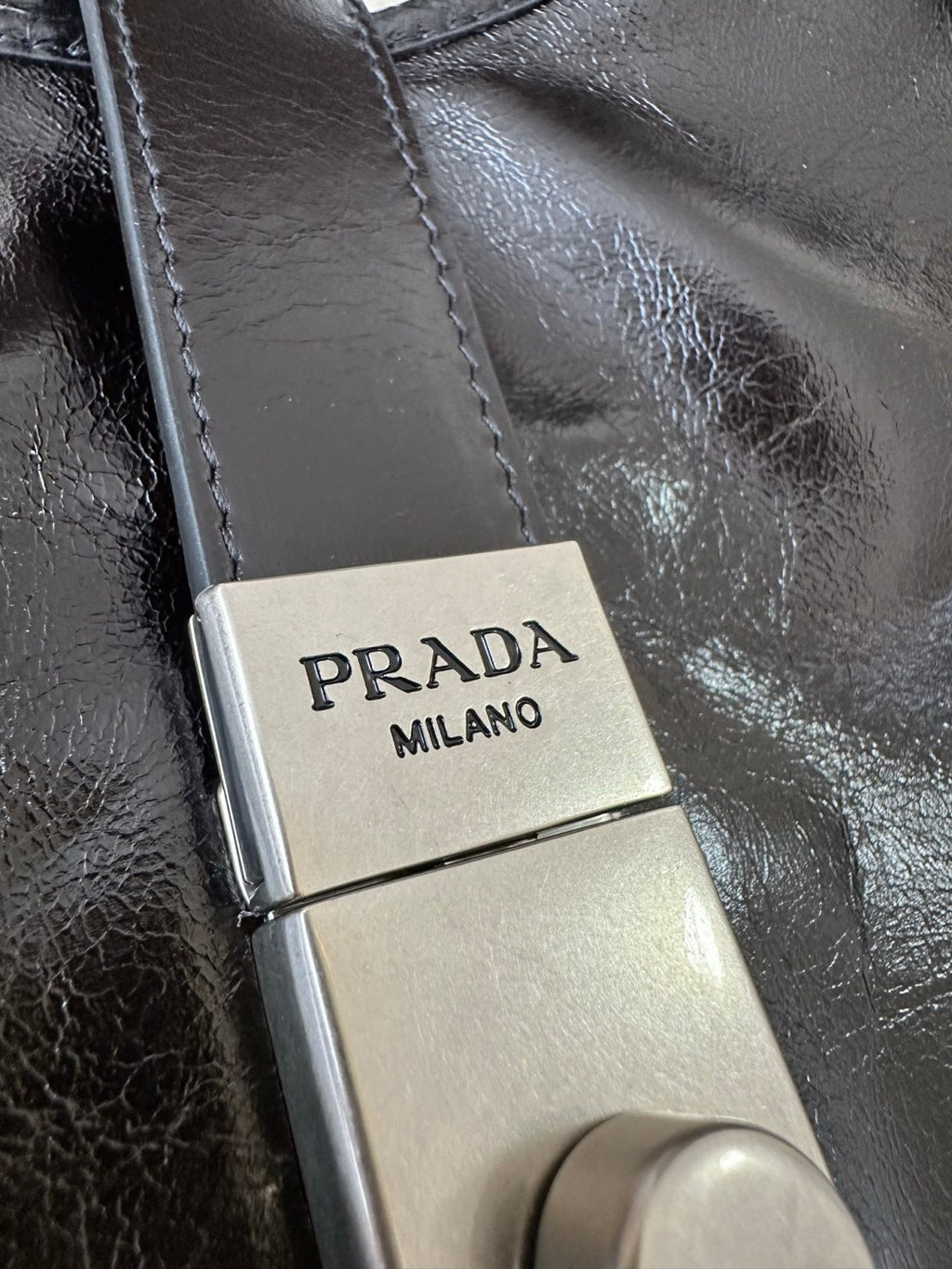 Prada Women's Fashion Classic Solid Color Leather Monogram Lock Clasp Medium Leather Tote Bag Shoulder Bag Bags #78672