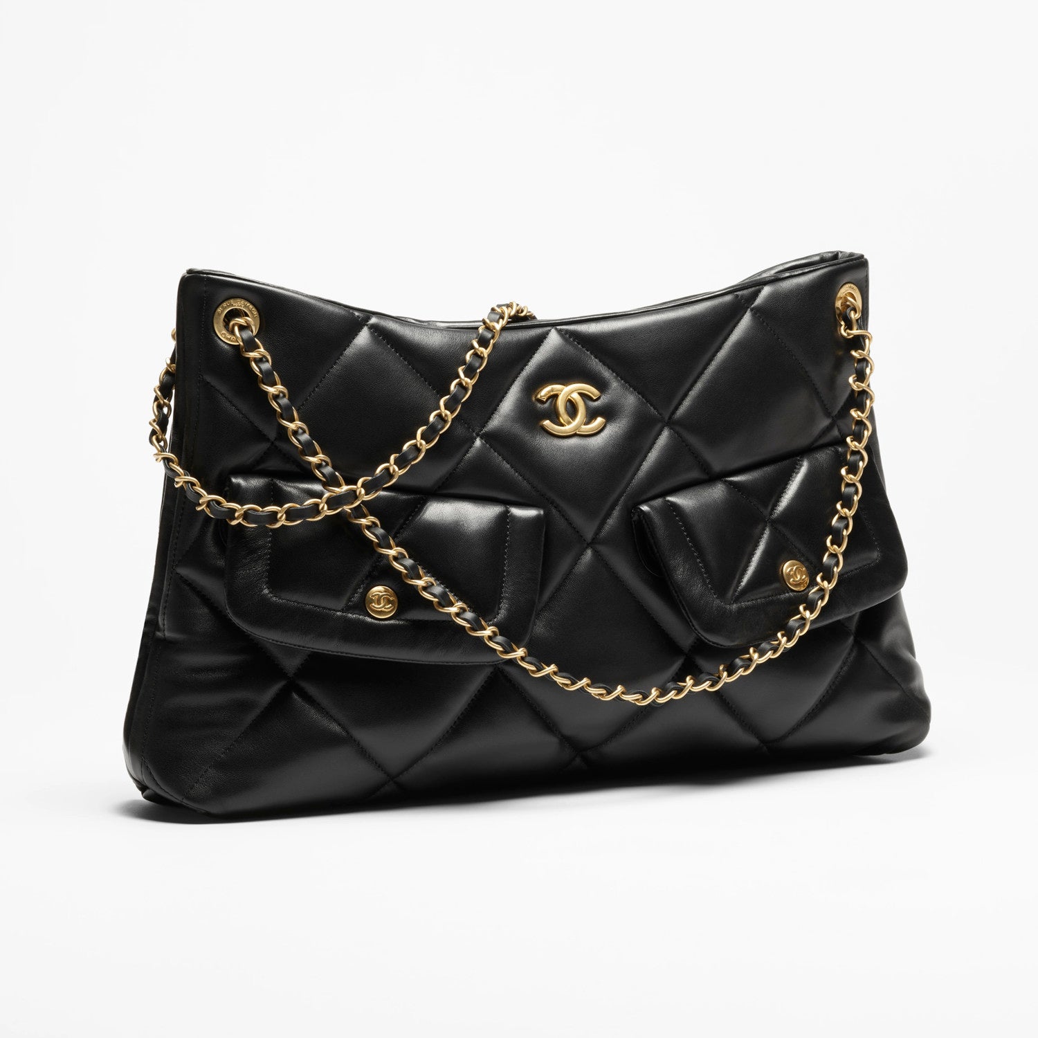 Chanel Women's Fashion Classic Solid Color Leather Diamond Quilted Chain Shoulder Bag/Tote Bag Bags AS5740-B22139-94305 #78912