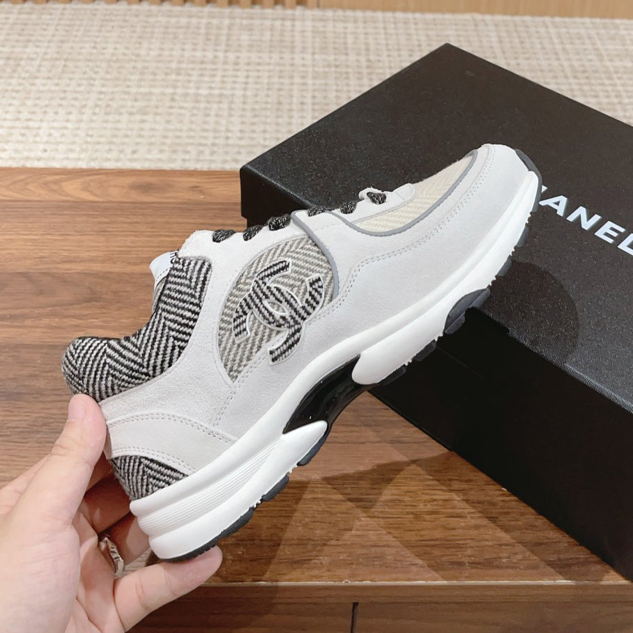 Chanel Men's And Women's Spring/Summer Fashion Casual Round Toe Lace Up Mesh Leather Low Top Sneakers Casual Shoes #78327