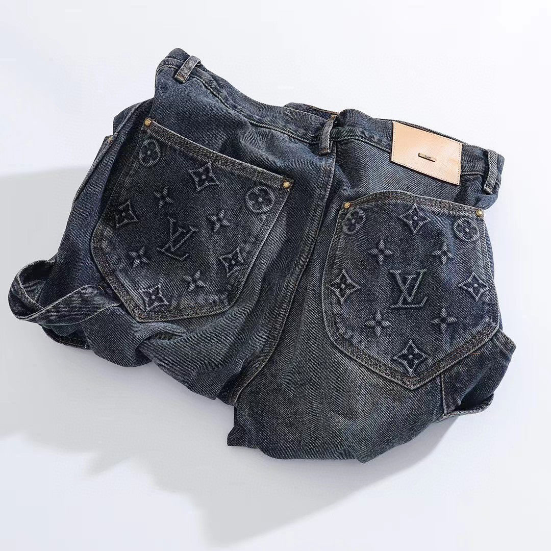 Louis Vuitton Workwear Denim Jacket Carpenter Pants Spring Autumn Long Sleeved Coat And Set #96337