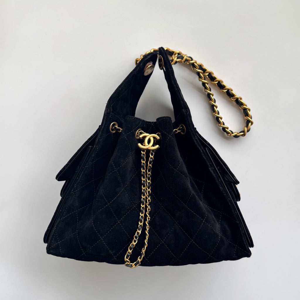 Chanel Women's Classic Double C Logo Solid Color Cowhide & Leather Tote Shoulder Bag Bags #75835