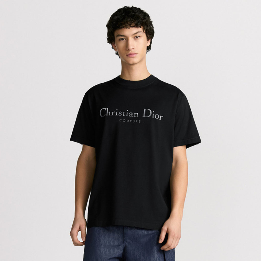 Dior Summer Men's And Women's Fashion Casual Crew Neck Pullover Solid Color Christian Dior Couture Print Relaxed Fit Cotton Short Sleeve T-Shirt #79157