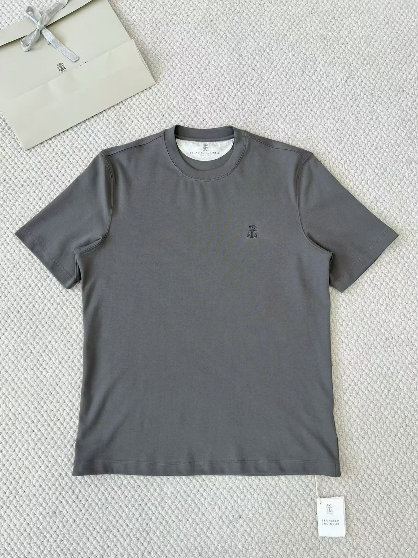 Brunello Cucinelli Cotton Jersey Slim Fit Crew Neck T-shirt With Logo #376925